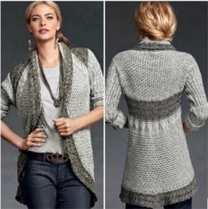 Cabi Vintage Gray Shadow Circle Open Cardigan,  sz M